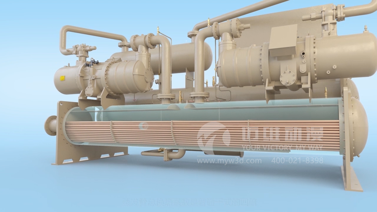 滿液式螺桿冷水機組三維演示動畫(圖3) 滿液式螺桿冷水機組三維演示動畫(圖3)