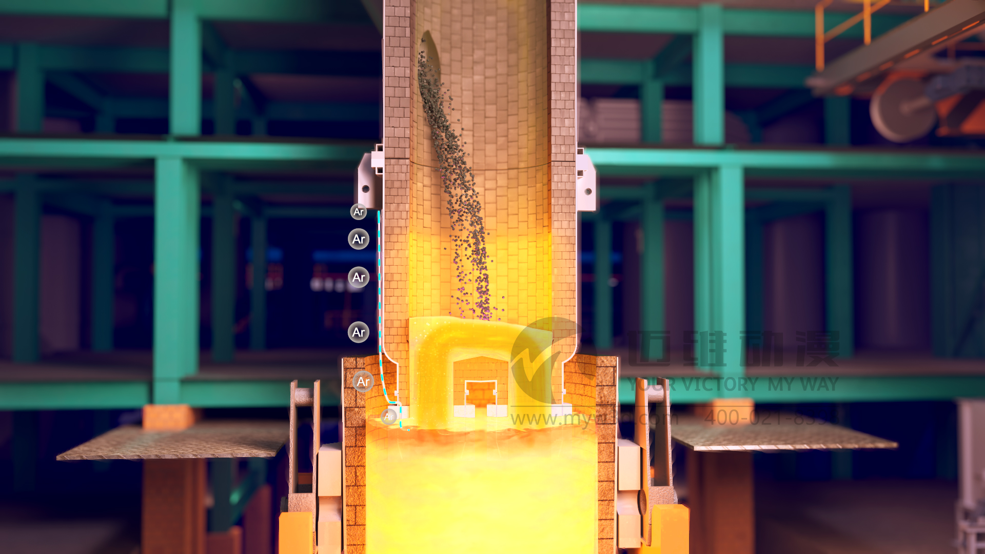 熔煉工藝流程三維動畫展示(圖4) 熔煉工藝流程三維動畫展示(圖4)