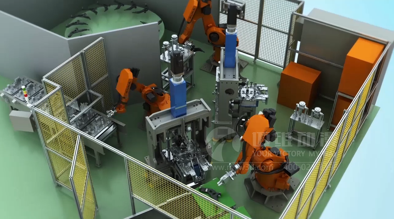 自動(dòng)機(jī)械手臂三維動(dòng)畫展示(圖5) 自動(dòng)機(jī)械手臂三維動(dòng)畫展示(圖5)