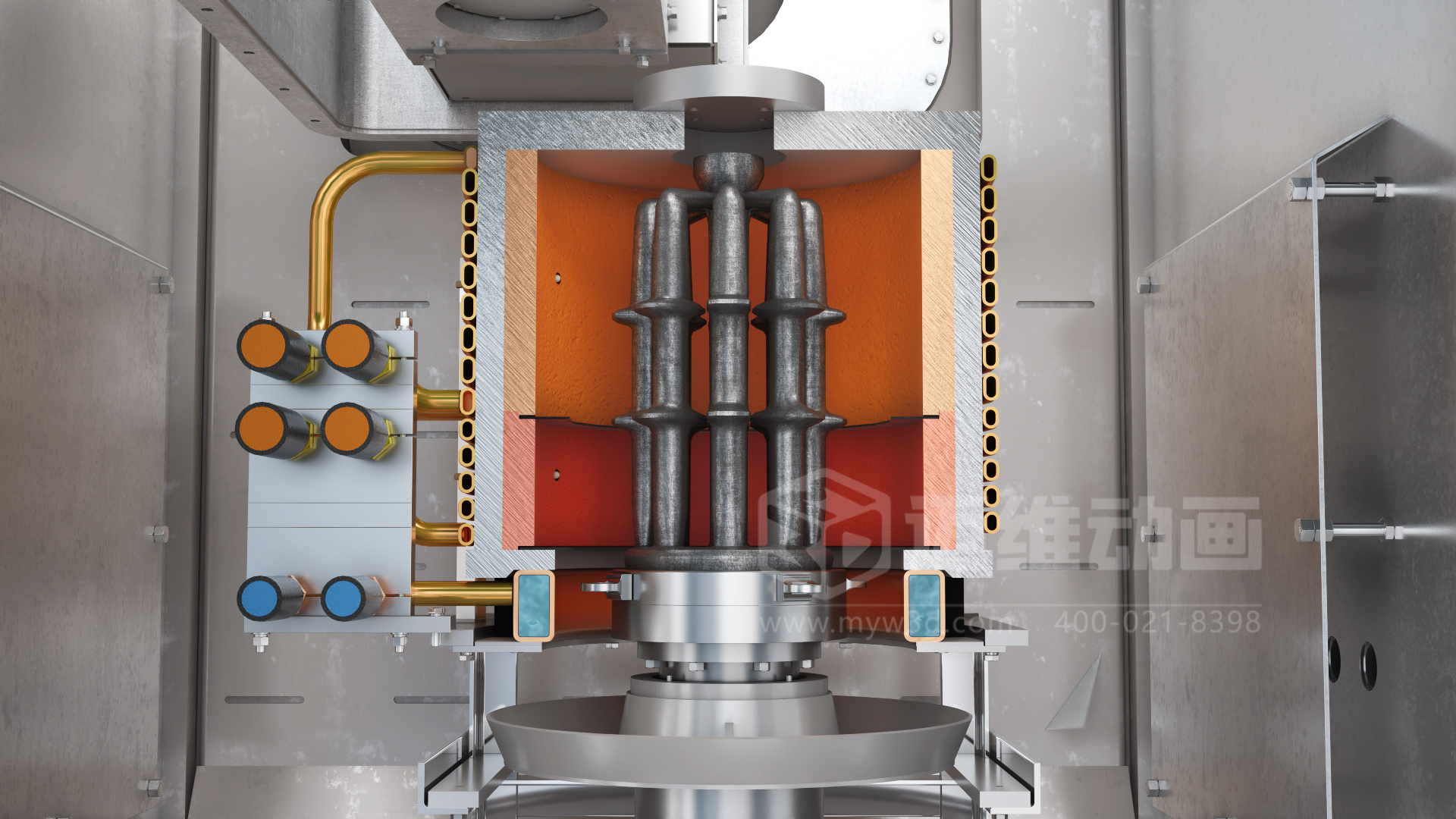 特鋼冶煉工藝-定向凝固三維動畫展示(圖4) 特鋼冶煉工藝-定向凝固三維動畫展示(圖4)