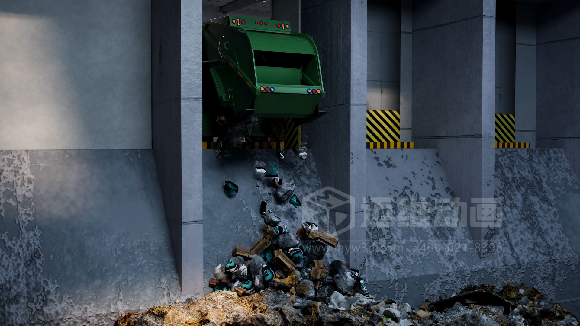 生活垃圾焚燒發電處理技術三維動畫展示(圖2) 生活垃圾焚燒發電處理技術三維動畫展示(圖2)