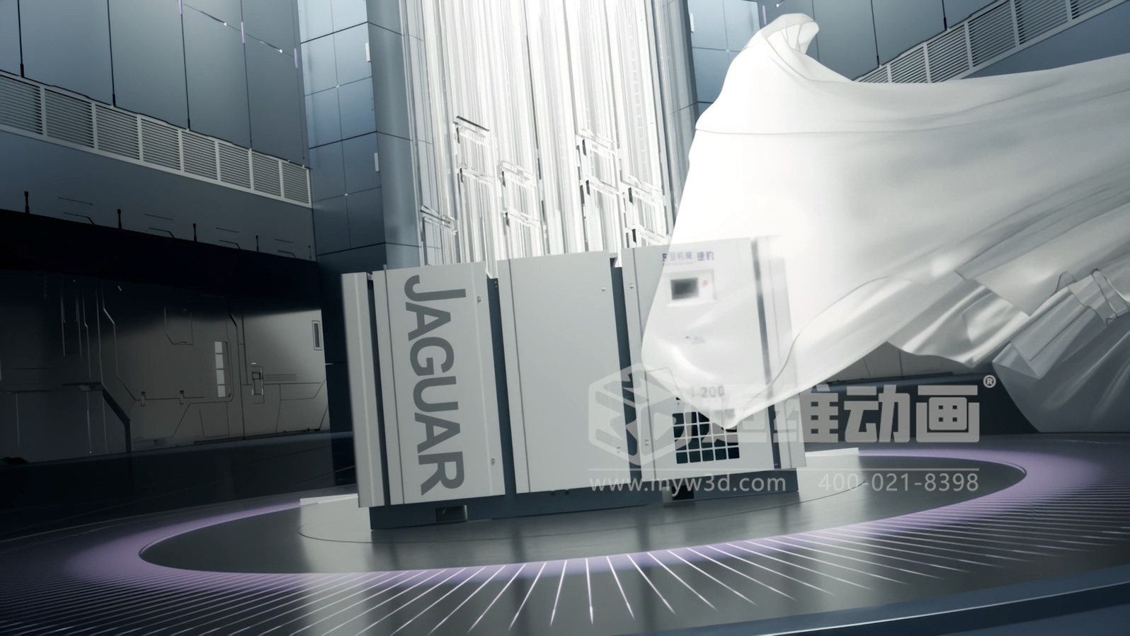 捷豹ZS干式無(wú)油螺桿機(jī)三維動(dòng)畫展示(圖1)