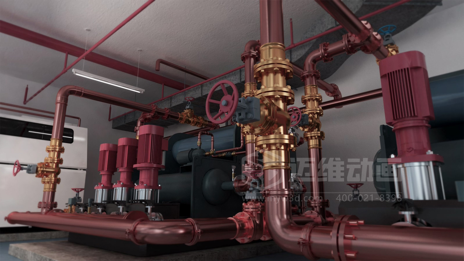 紫銅管管路系統(tǒng)三維動(dòng)畫展示(圖5) 紫銅管管路系統(tǒng)三維動(dòng)畫展示(圖5)