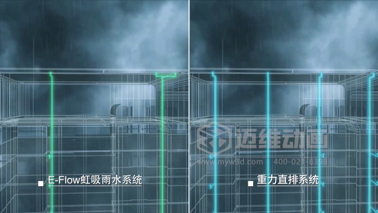 虹吸雨水管道系統三維動畫展示(圖5) 虹吸雨水管道系統三維動畫展示(圖5)