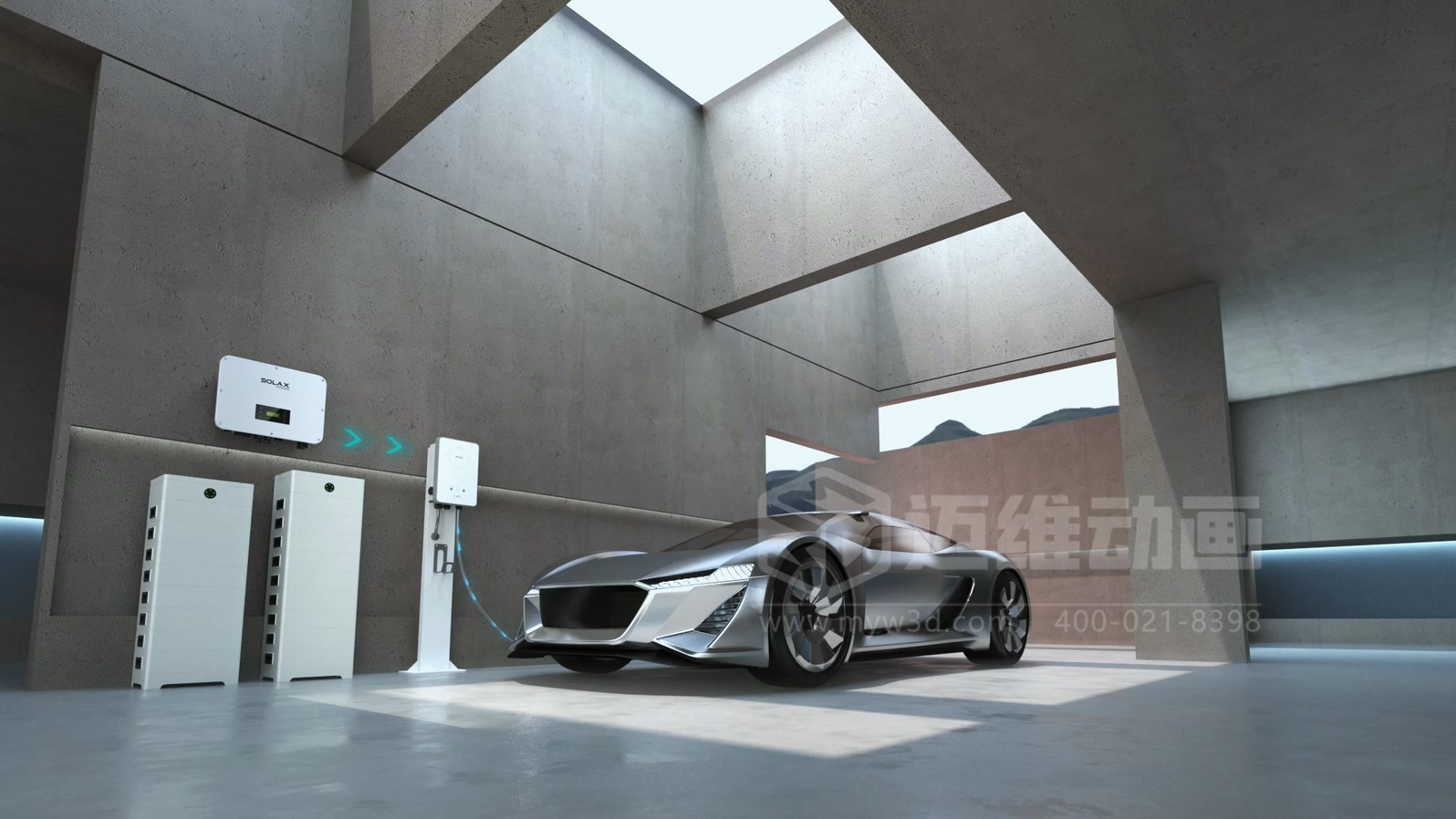 工商業儲能解決方案-三相混合儲能逆變器三維動畫展示(圖2)