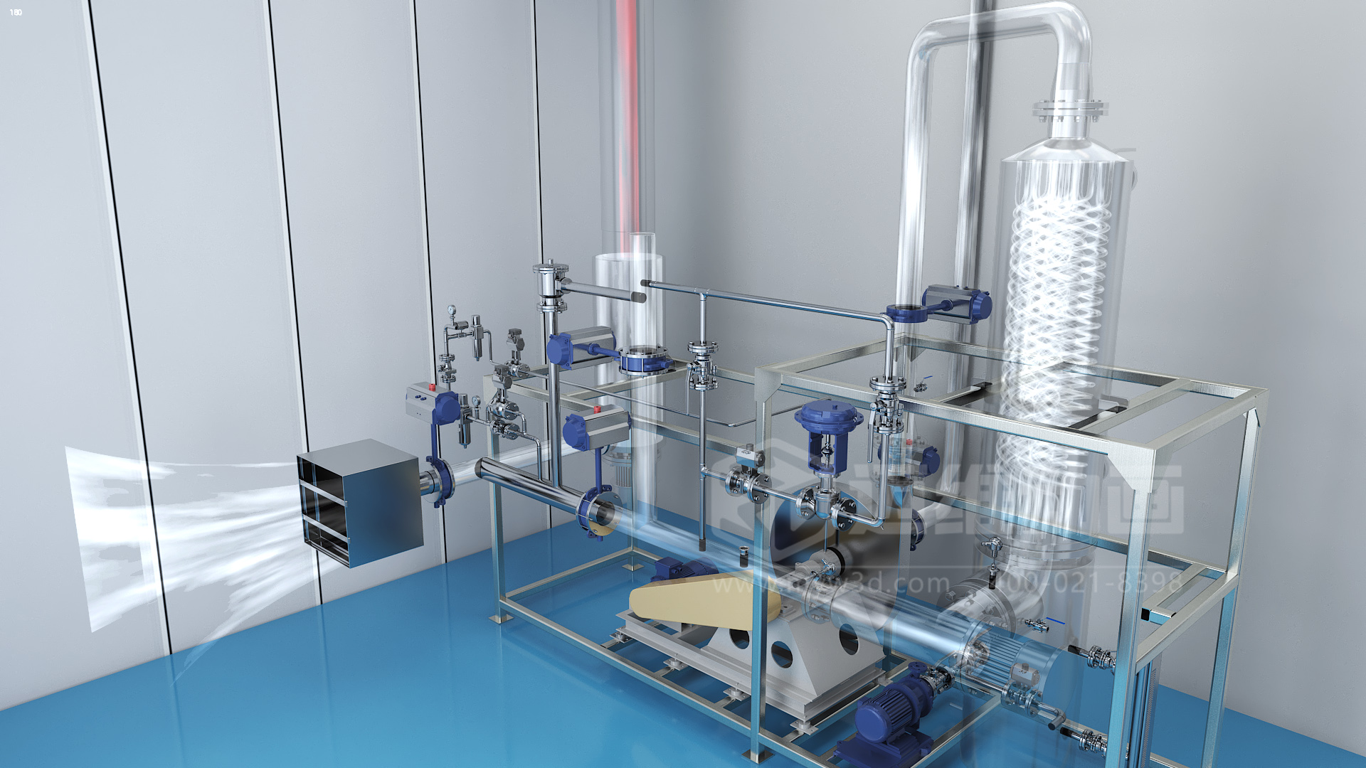 氮氣密閉循環型噴霧干燥機三維動畫(圖4) 氮氣密閉循環型噴霧干燥機三維動畫(圖4)