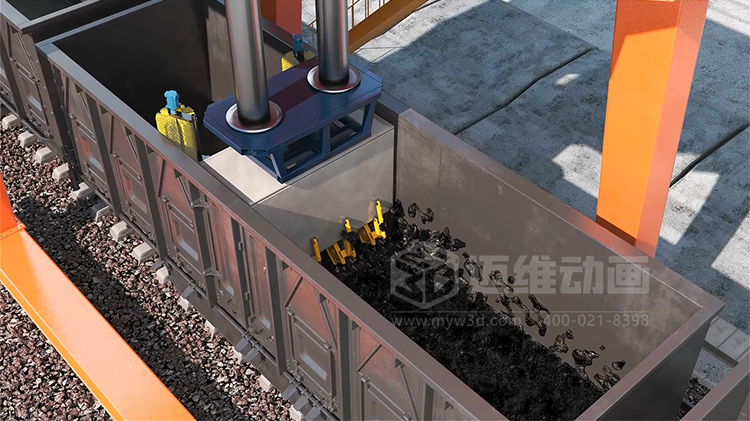 海大機器人-火車箱機器人粘凍煤清車系統三維動畫展示(圖3)