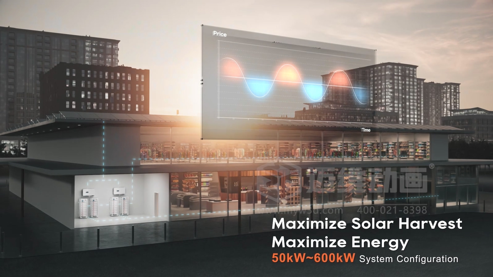 光伏儲能應用場景難落地展示？新能源三維動畫來解決，真實再現(xiàn)家庭 / 工商業(yè)場景，設(shè)備價值一眼看懂！(圖2)